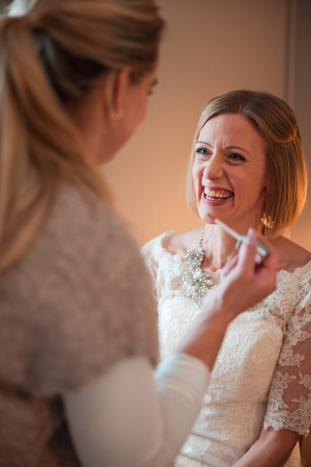 Woman getting ready for her wedding